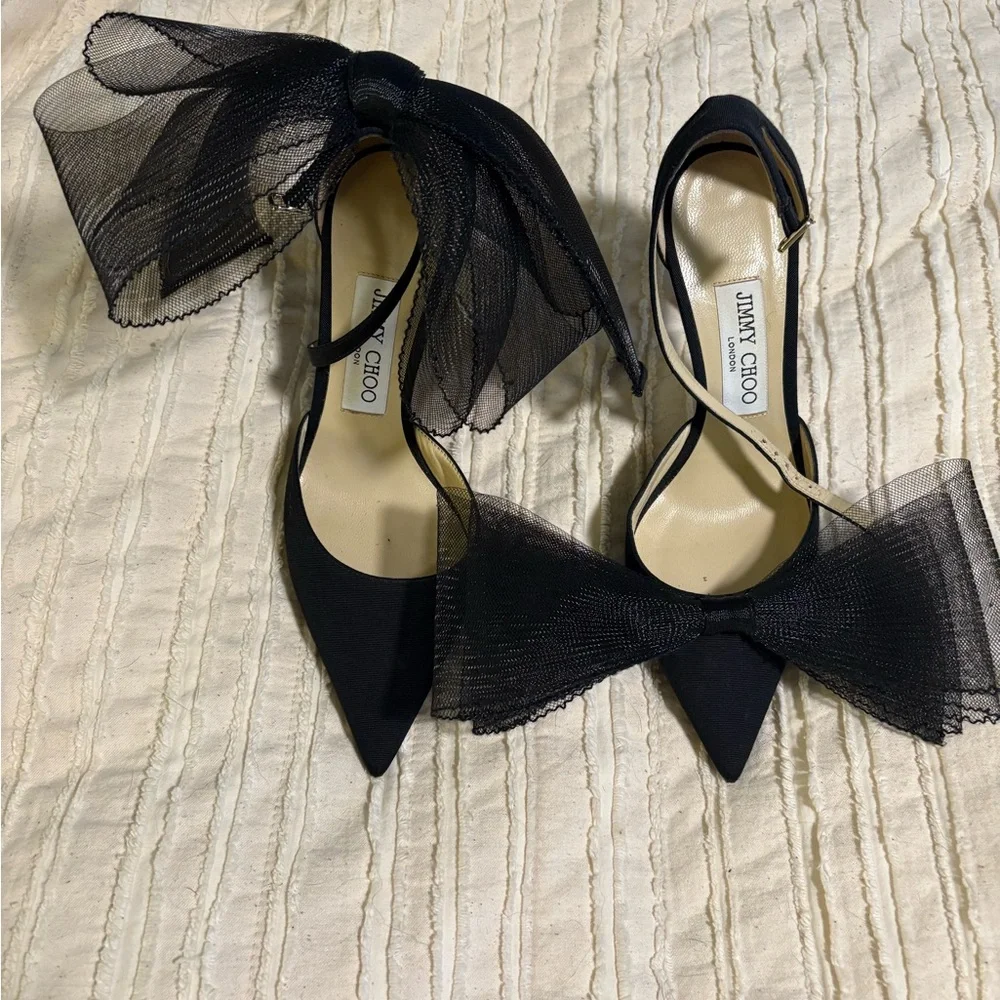 Jimmy Choo - Averly Bow Pumps, Black - 36.5 - Picture 5 of 7